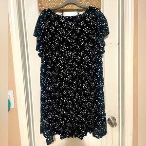 Plus Size Black Dress W/ White Heart Print